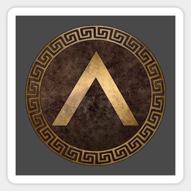 Spartan Shield Lambda Symbol of Sparta Sticker by AgemaApparel